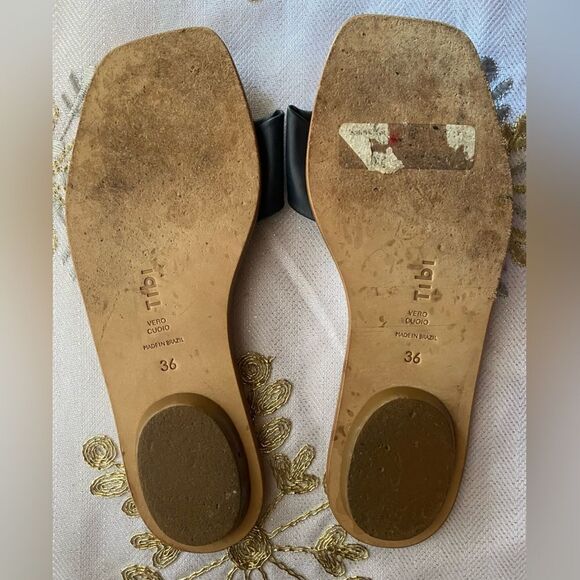 Tibi navy blue women's sandals with beige sole size 36 - Picture 4 of 12